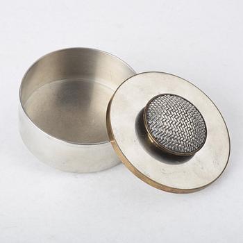 Estrid Ericson, a pewter and brass box with cover, Svenskt Tenn, Stockholm 1951.