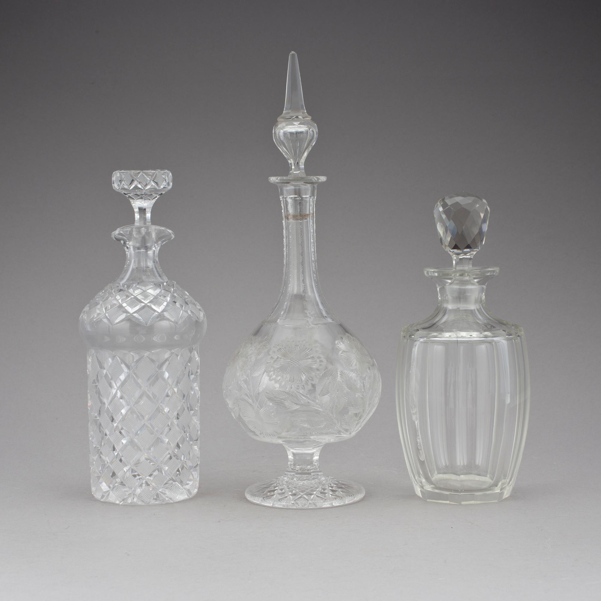 KARAFFER, 6 st, glas, 1900-tal.