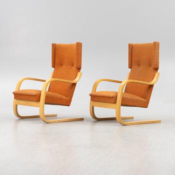 Alvar Aalto, fåtöljer, ett par, modell 401, Artek, Finland.