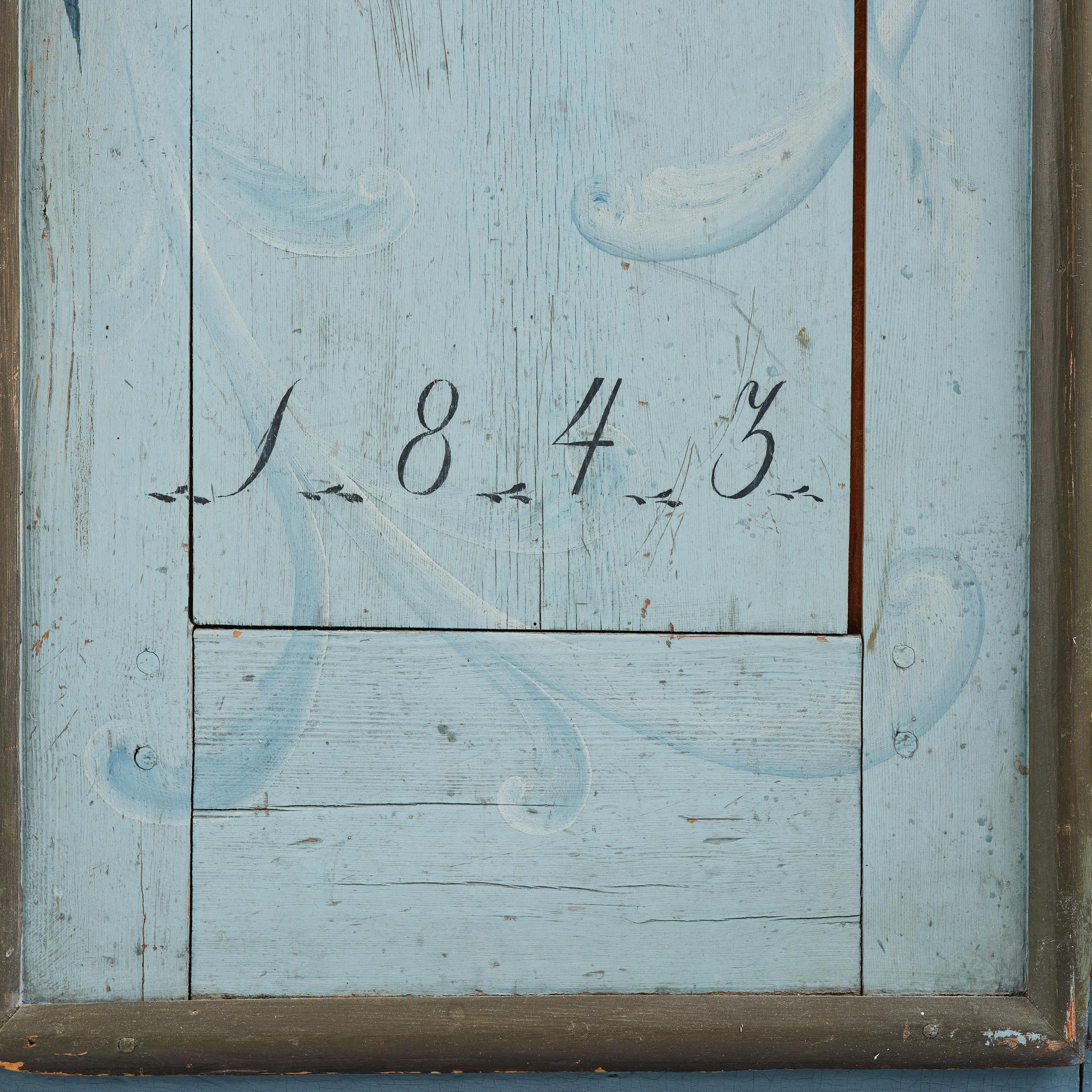 Skåp, allmoge, Jämtland, daterat 1843.