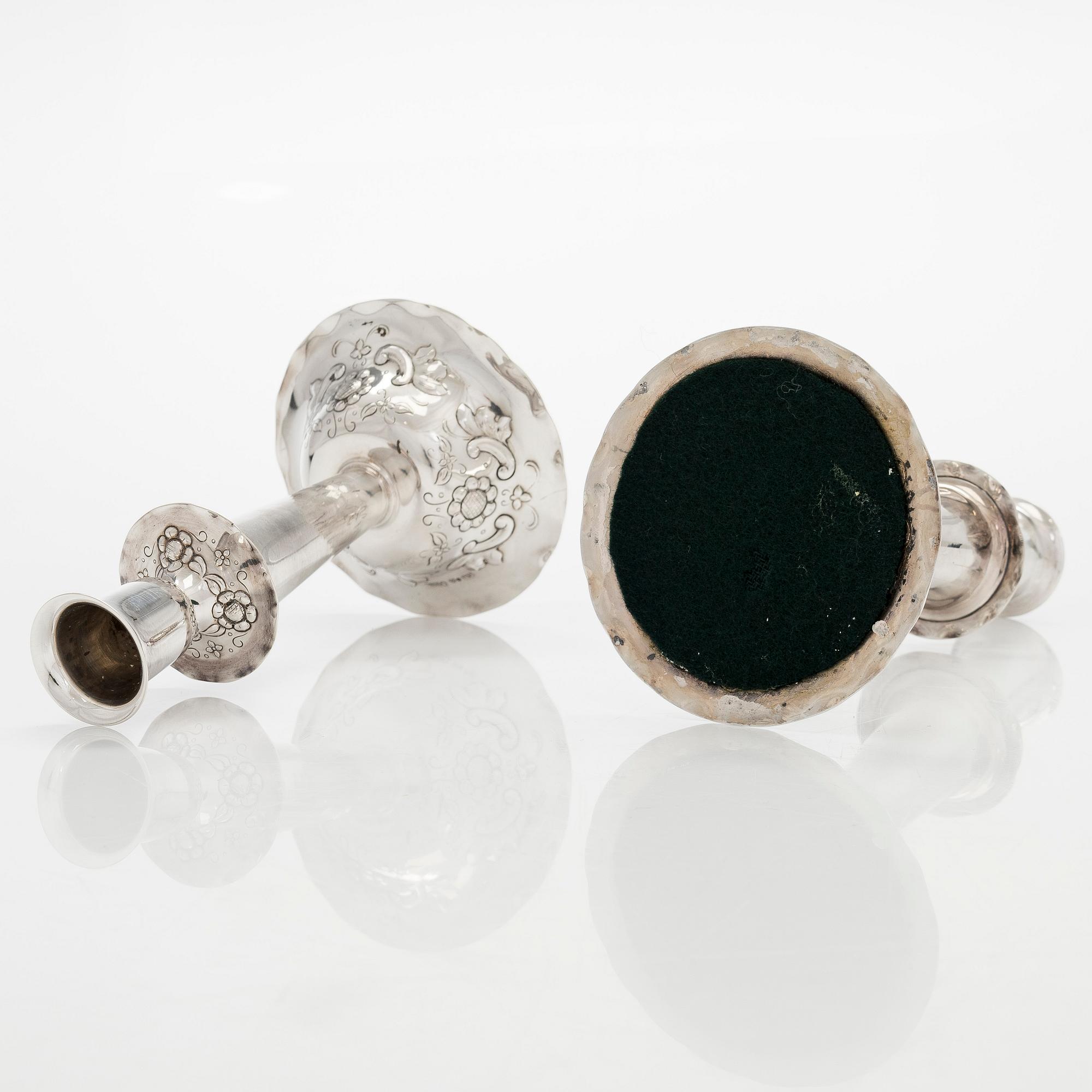 Ljusstakar, ett par, silver, GAB Stockholm 1958.