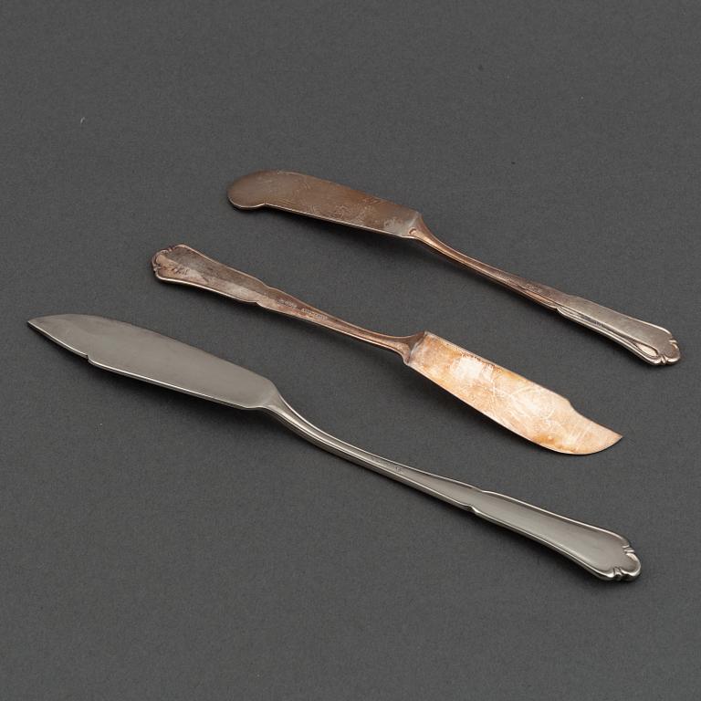 A german silver cutlery service, silver 800, including Bruckmann (68+ 24 pieces).