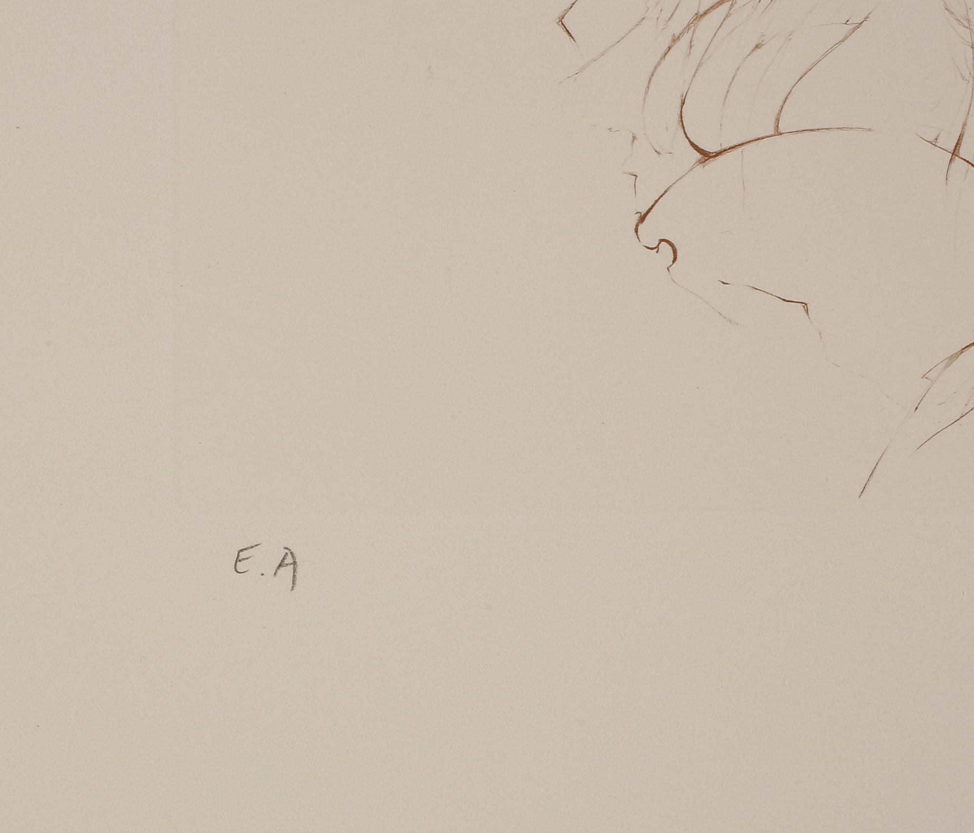 HANS BELLMER, färgetsning, signerad med blyerts och numrerad E.A.