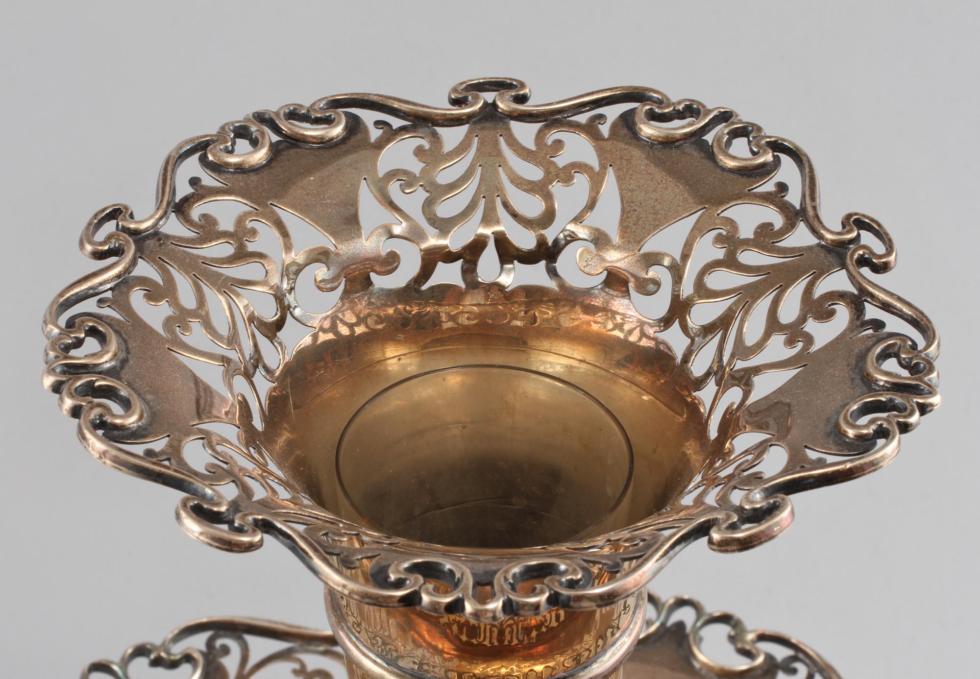 UPPSATSSKÅL, silver, Birmingham, England, 1936, vikt 1220 gram (exklusive glasinsats).