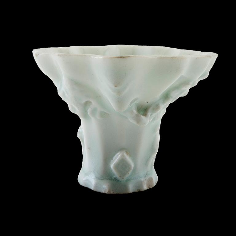 Wine tasting bowl porcelain, blanc-de-chine, China, 19th century.