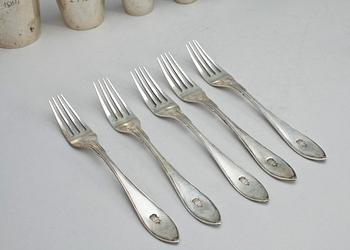 PARTI SILVER, 12 delar, bland annat K. Anderson, Stockholm, 1915, total vikt ca 610g.