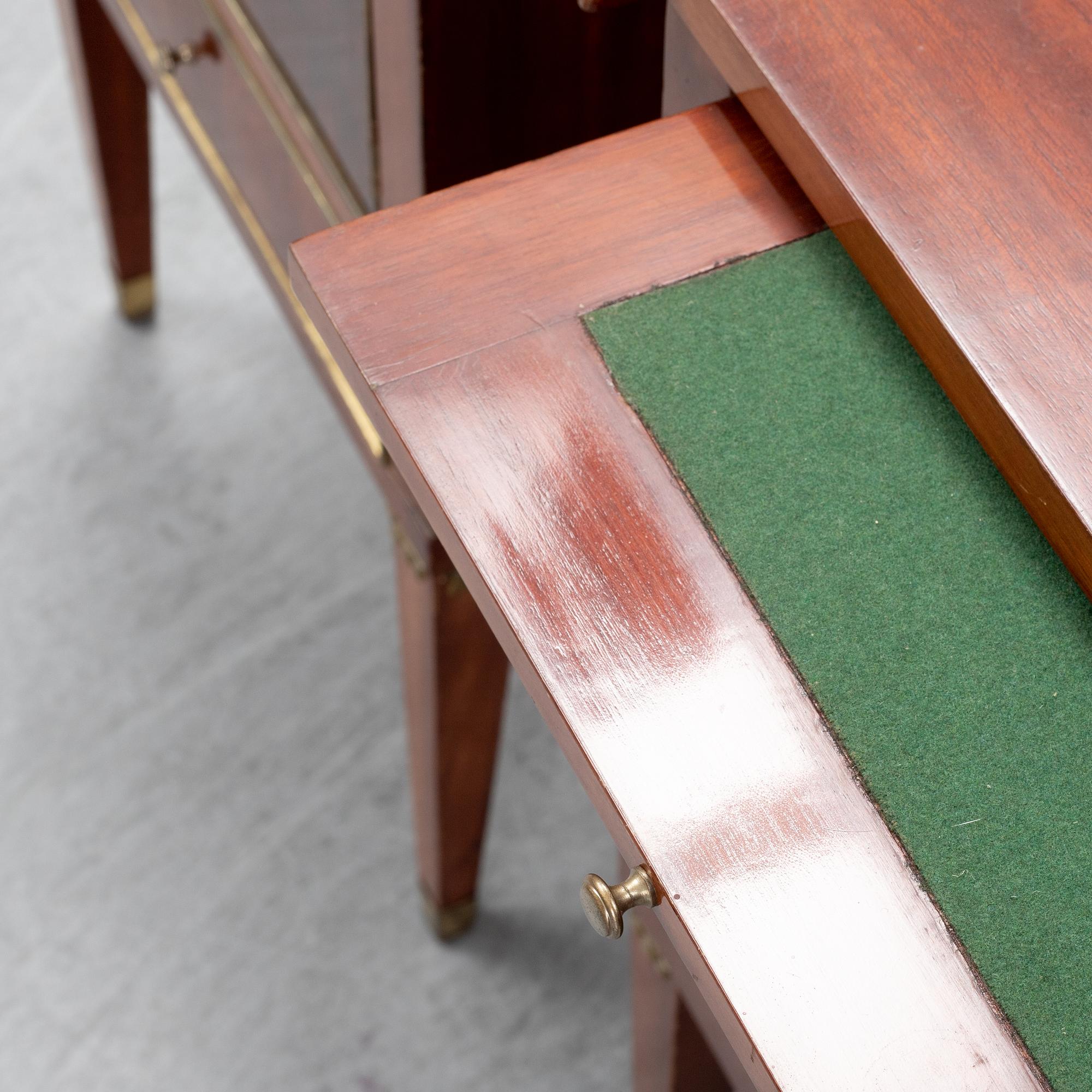 A pair of late Gustavian style bedside cabinets, second half of the 19th century.