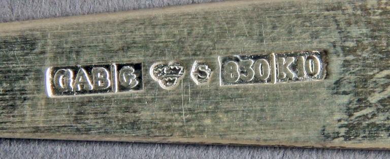 KAFFESKEDAR, 12 st, silver, GAB.