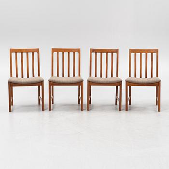 Karl Erik Ekselius, 4 walnut chairs, JO Carlsson Vetlanda, 1960's.