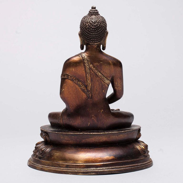 BUDDHA, patinerad mässing, Tibet, 1900-talets senare hälft.