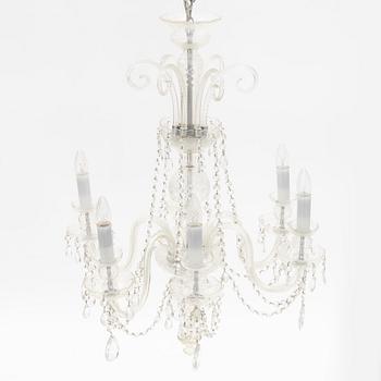 A glass chandelier, 20th Century.