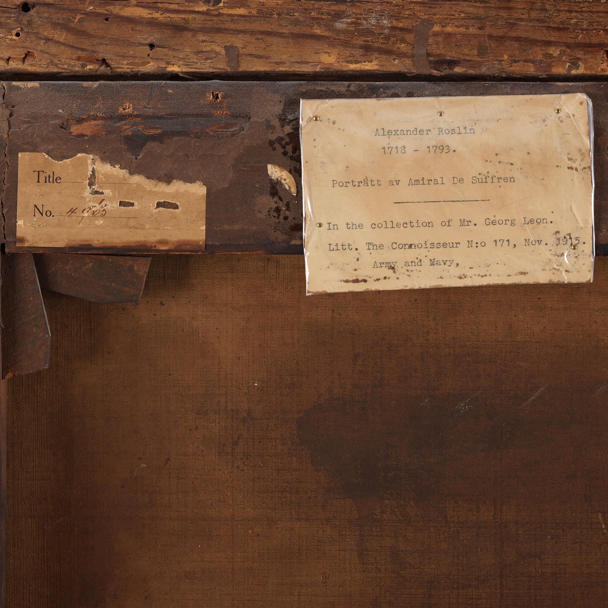 French school 18th Century. "Comte Pierre-André de Suffren de Saint-Tropez" (1729-1788) (According to a label verso).
