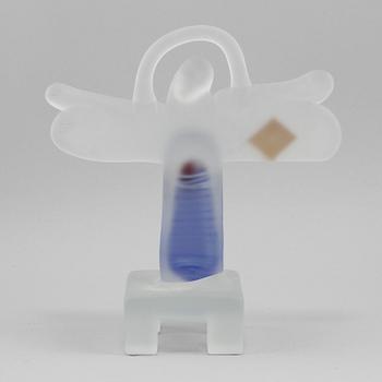 SKULPTUR, glas, Bertil Vallien, Kosta Boda Atelier, signerad, sent 1900-tal.