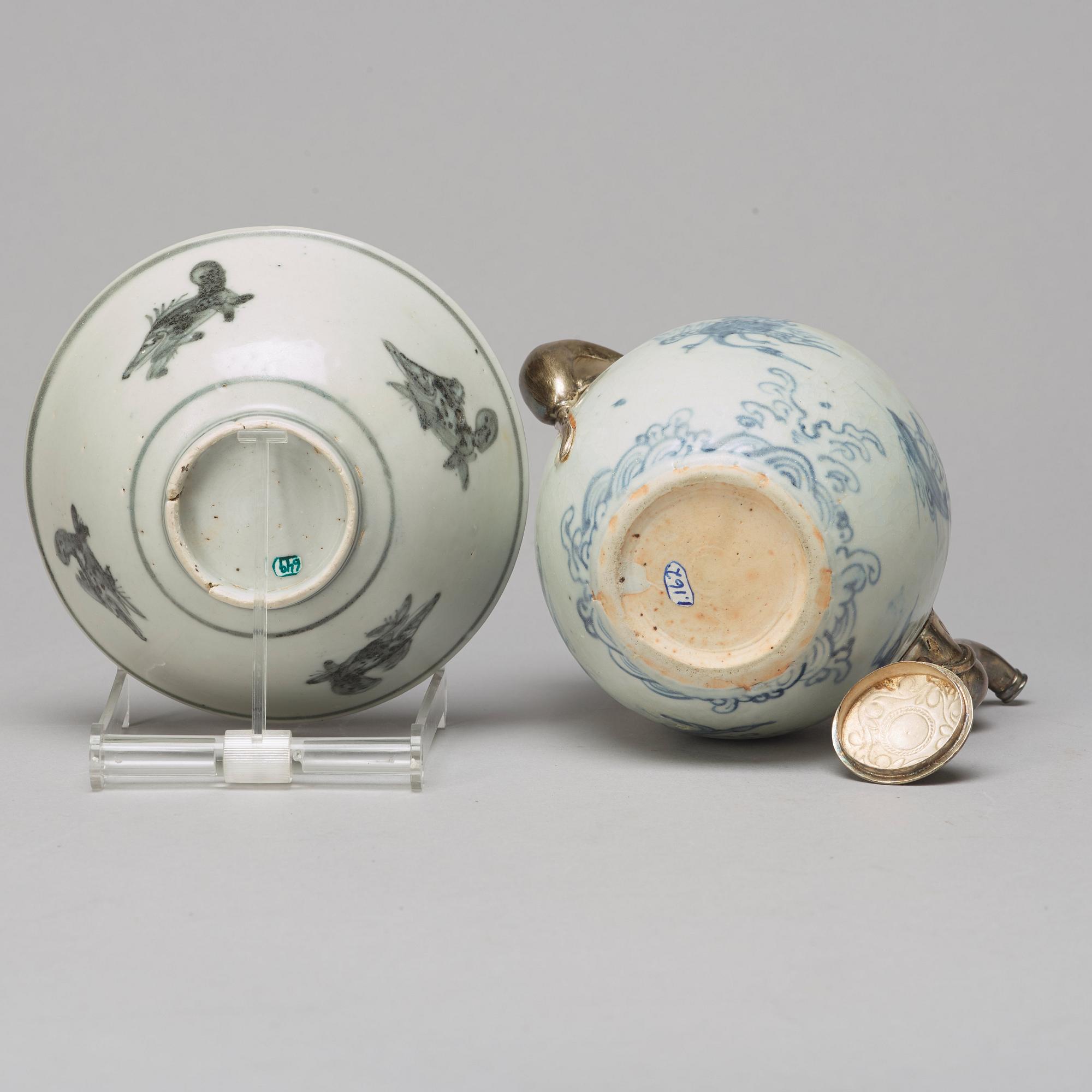 A South East Asian tea pot and bowl, 20th Century.