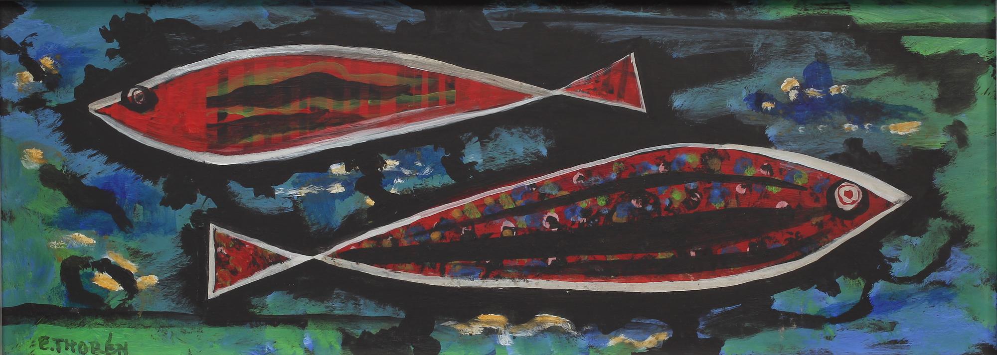 ESAIAS THORÉN, olja på pannå, signerad.