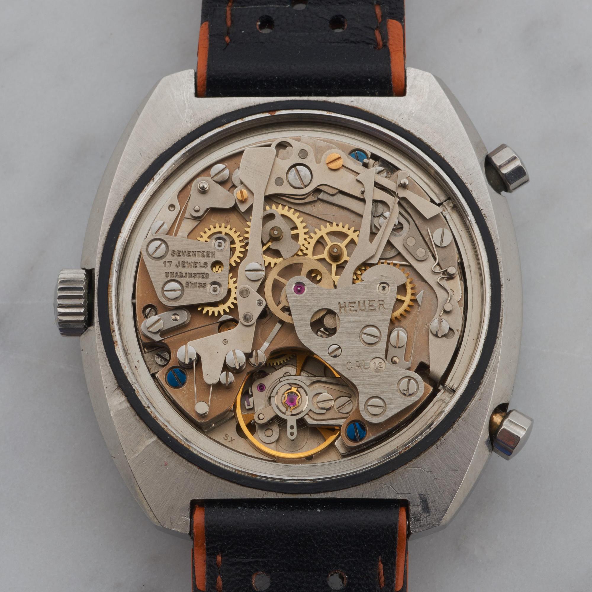 HEUER, Montreal, "Tachymetre, Pulsations", chronograph, wristwatch, 42 x 48 mm,