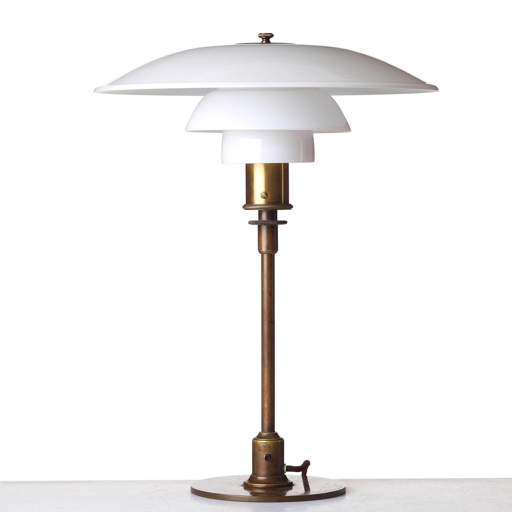 Poul Henningsen, a patinated brass PH 4/3 table lamp, Louis Poulsen Denmark.