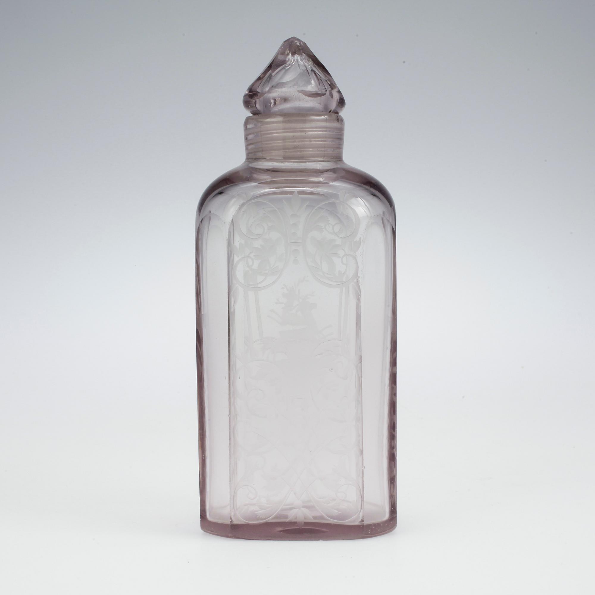 FLASKA MED SKRUVPROPP, glas, 1700-tal.