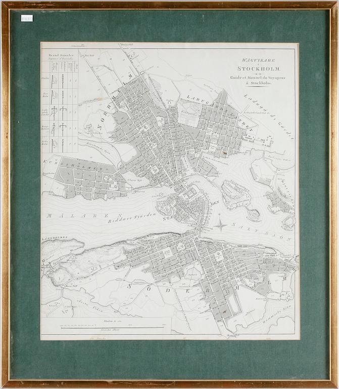 KARTA, över Stockholm innanför tullarna, 1819-1828.