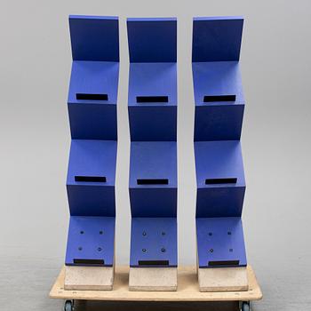 JONAS BOHLIN, three 'Zink' shelves from Källemo, Värnamo, designed in 1984.