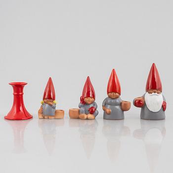 Lisa Larson, five candle holders/figurines.
