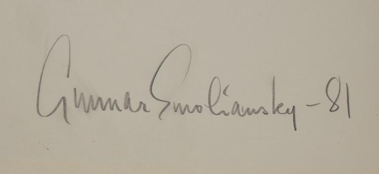 Gunnar Smoliansky, photograph signed and dated -81 verso.