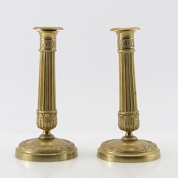 Candelsticks a pair, Empire style late 19th century.