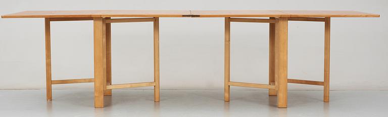 A Bruno Mathsson 'Maria' elm and birch gate-leg table.