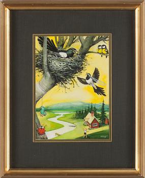 Helge Artelius · HELGE ARTELIUS, akvarell, sign.