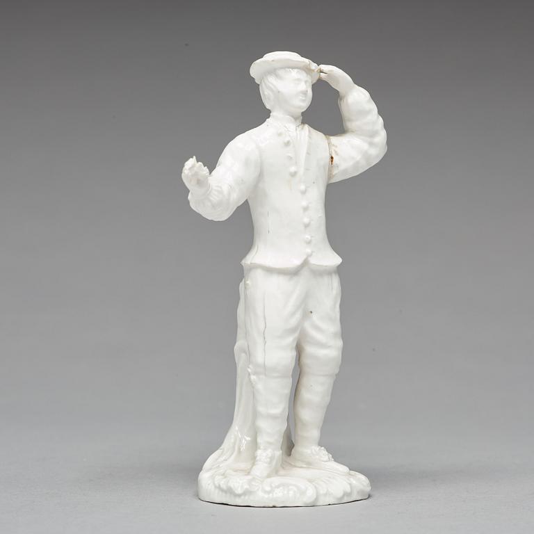 A Swedish soft paste Marieberg porcelain figure, 18th Century.