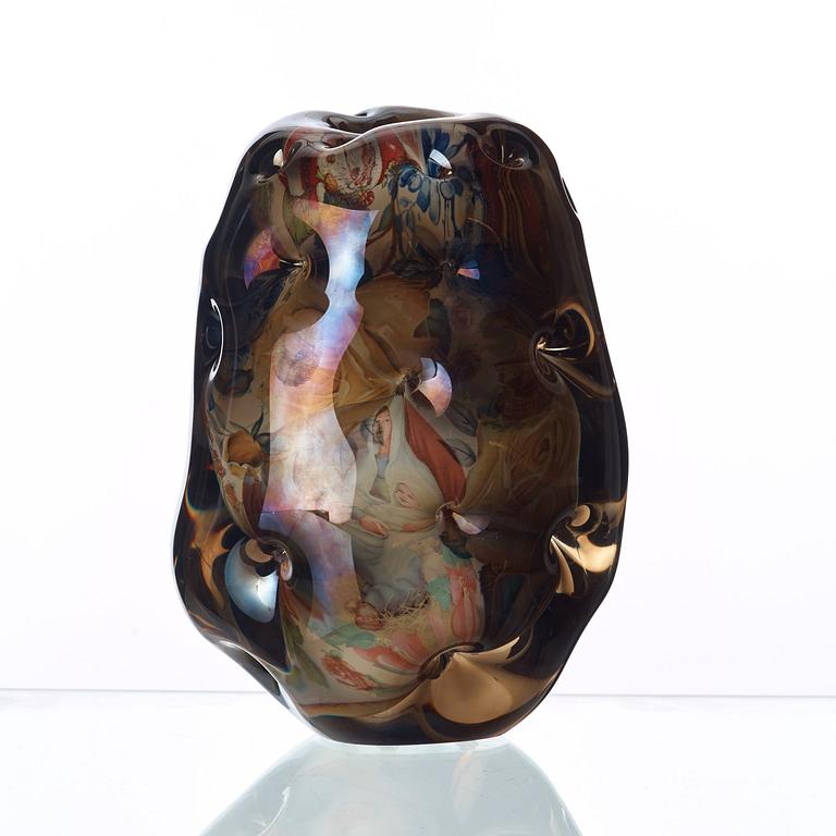 Per B. Sundberg, a unique 'Fabula' glass vase, Orrefors 1999.