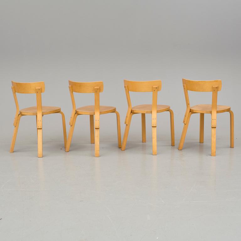 ALVAR AALTO, MATBORD samt STOLAR, 5 delar.