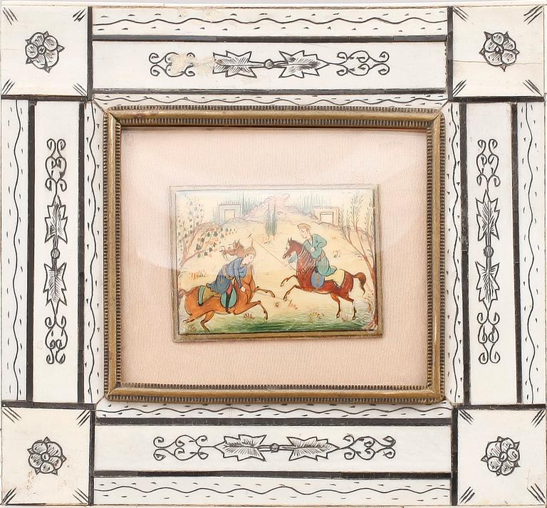 OKÄND KONSTNÄR, 3 st, gouacher troligtvis på ben, Indien/Persien, 18/1900-tal.