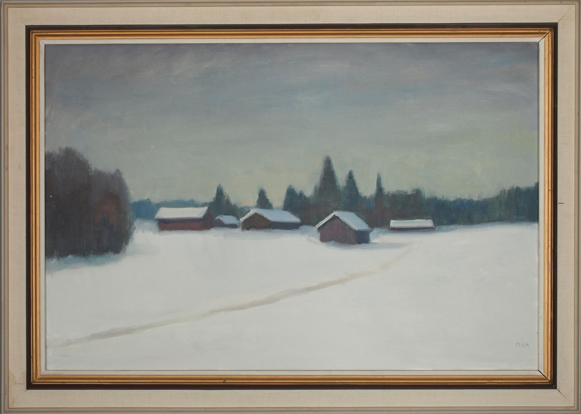 ONNI OJA, VINTERDAG, olja på duk, sign.