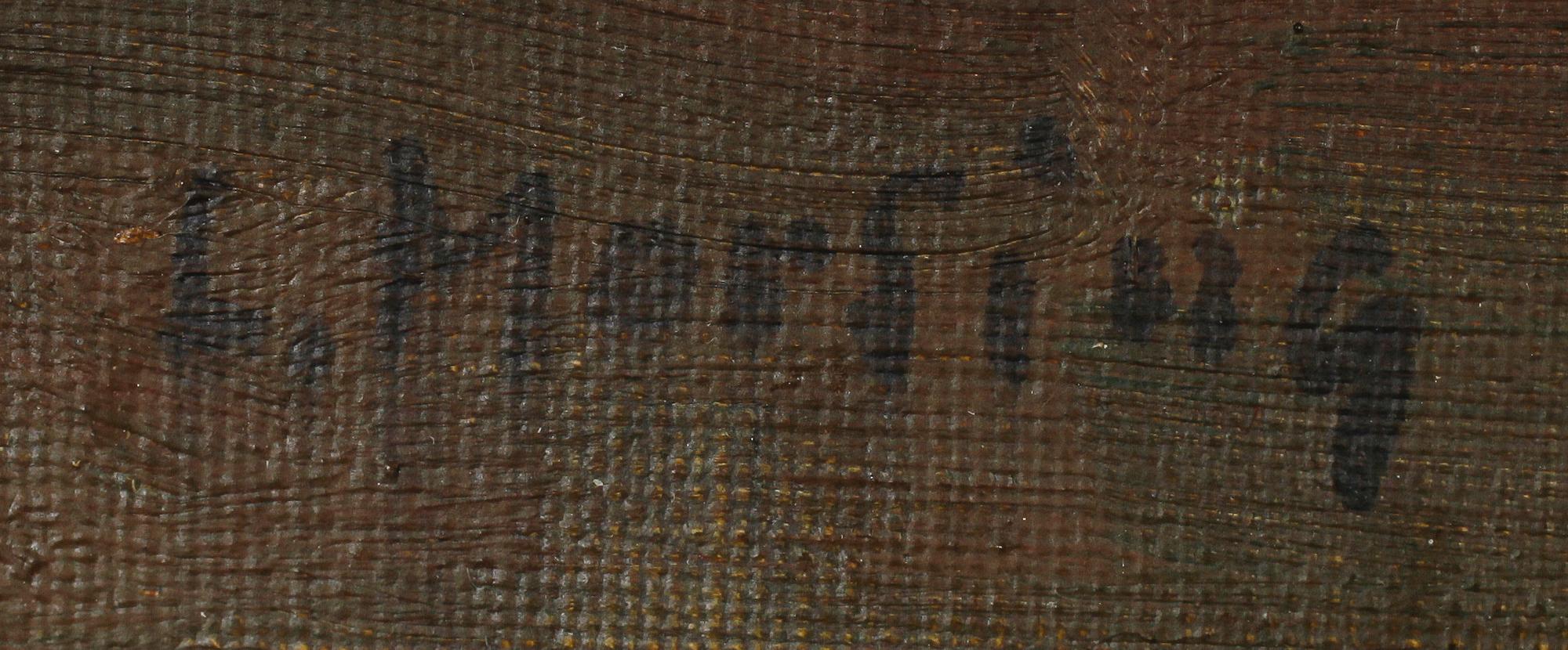 LEOPOLD MORSING, olja på pannå, sign.