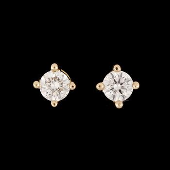 ÖRHÄNGEN, ett par, 18k guld med diamanter tot 0,32ct. Vikt ca 1,6 gram.