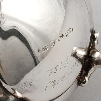 PARTI SILVER, 3 delar, stämplade GAB och GEWE, 1900-talets andra hälft. Vikt 608 g.
