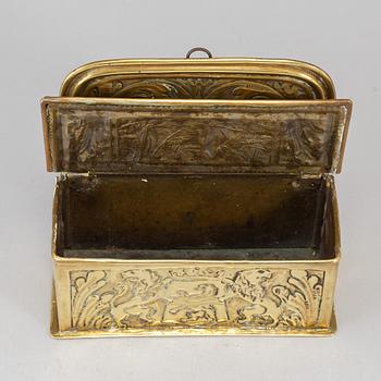 A 19th century brass wall box.