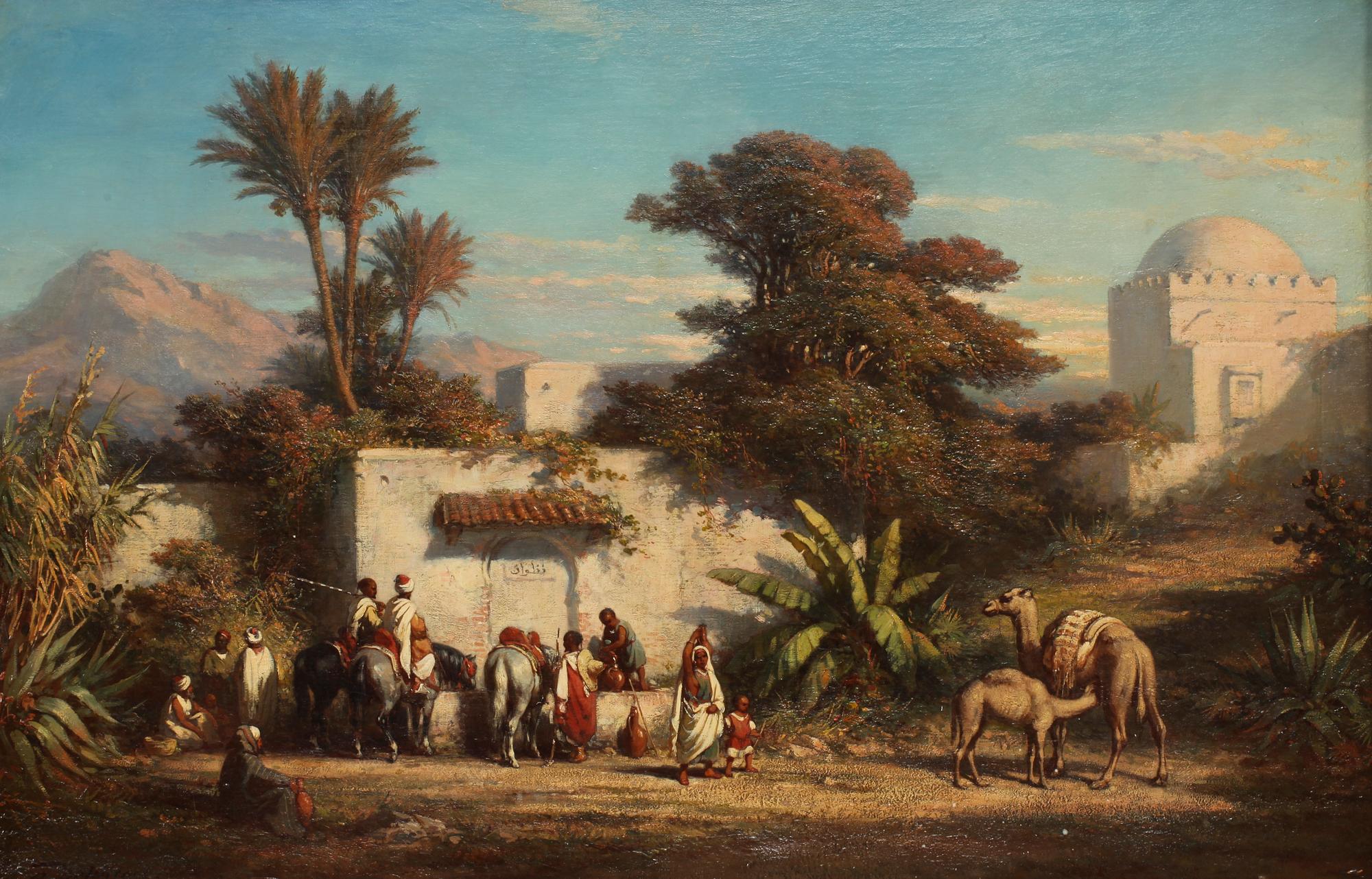 OKÄND KONSTNÄR, olja på duk, 1800-tal, otydligt sign,