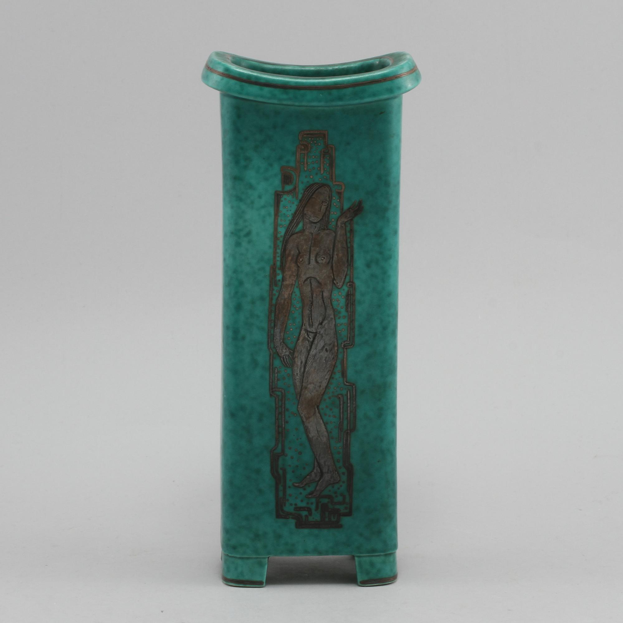 VAS, stengods, "Argenta", Wilhelm Kåge, Gustavsberg, omkring 1900-talets mitt.
