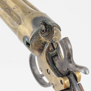 Slaglåsrevolver, svensk, s.k. Aledalare, 1800-talets andra hälft.