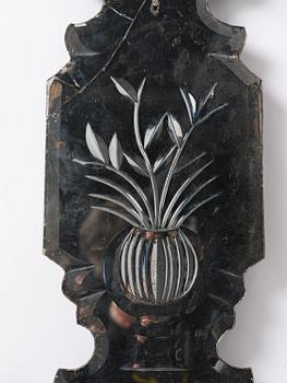 Spegellampetter, ett par, för ett ljus, omkring år 1900, Senbarockstil med delvis äldre delar.