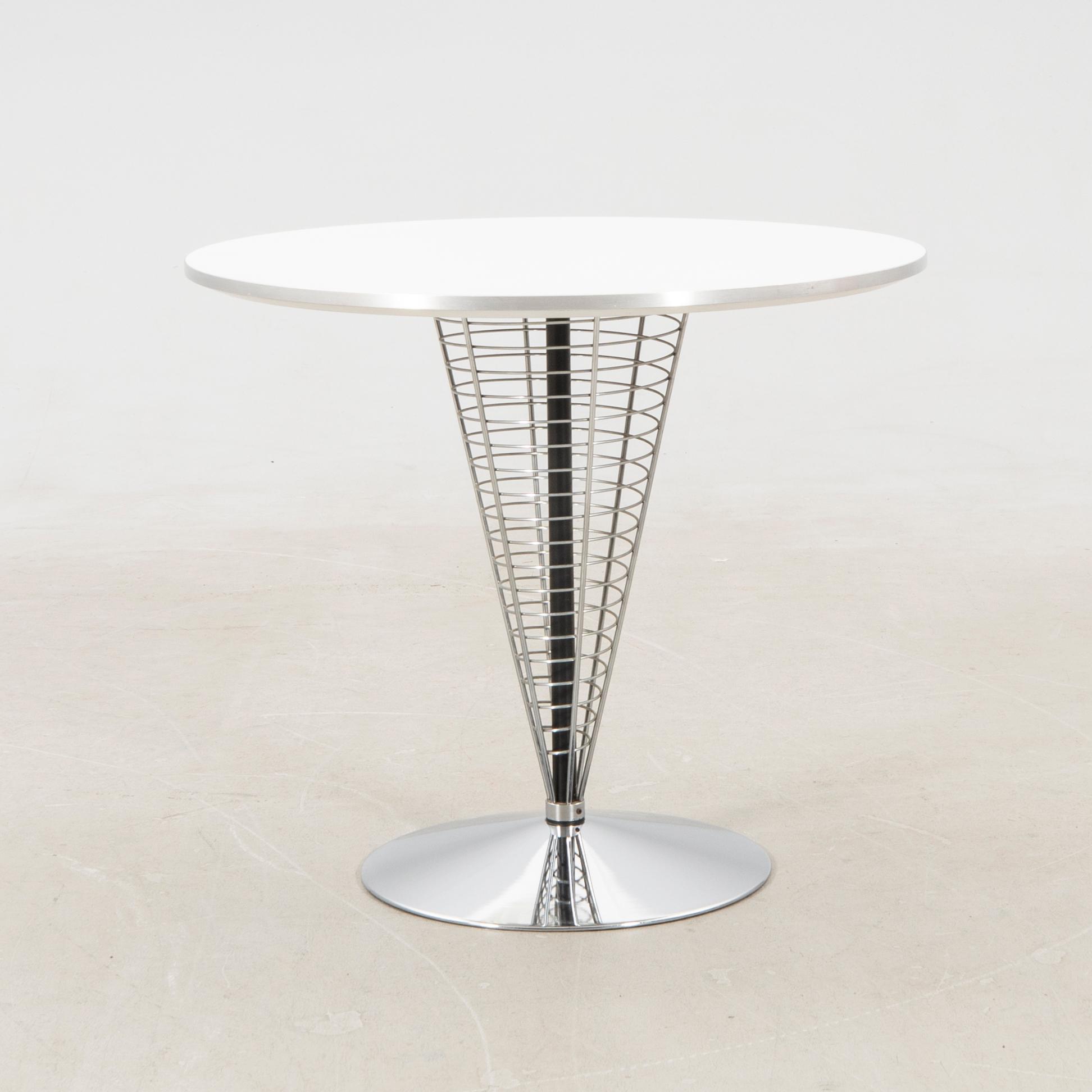 Verner Panton, bord "Wire cone table" för Fritz Hansen 1989.