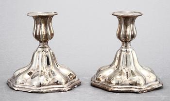 LJUSSTAKAR, ett par, silver, C G Hallberg, Stockholm, 1936.