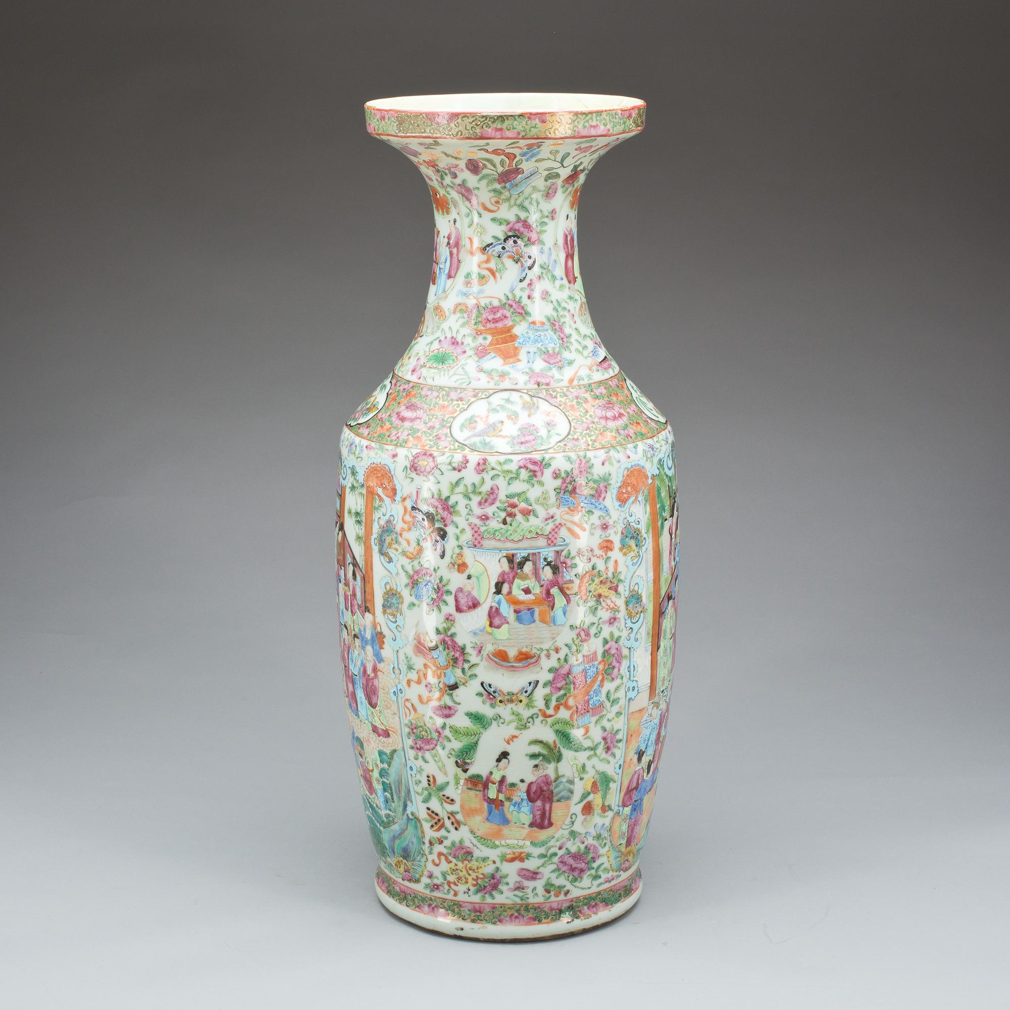 GOLVVAS, porslin, Kina,  Kanton 1800-tal.