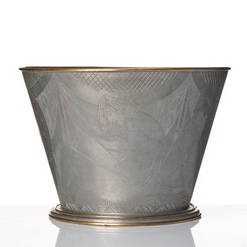 Tyra Lundgren, a rare pewter bowl model "630", Firma Svenskt Tenn, Stockholm 1931.