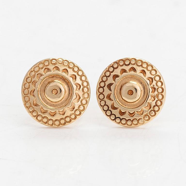 Örhängen, ett par, "1225", 14K guld.  Kalevala Koru, Helsingfors.