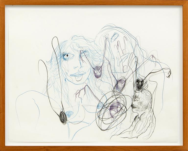 Bjarne Melgaard, drawing, unsigned.