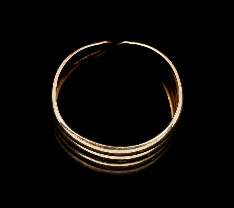COLLIER samt RING, 18k guld. Ca 12 gr.