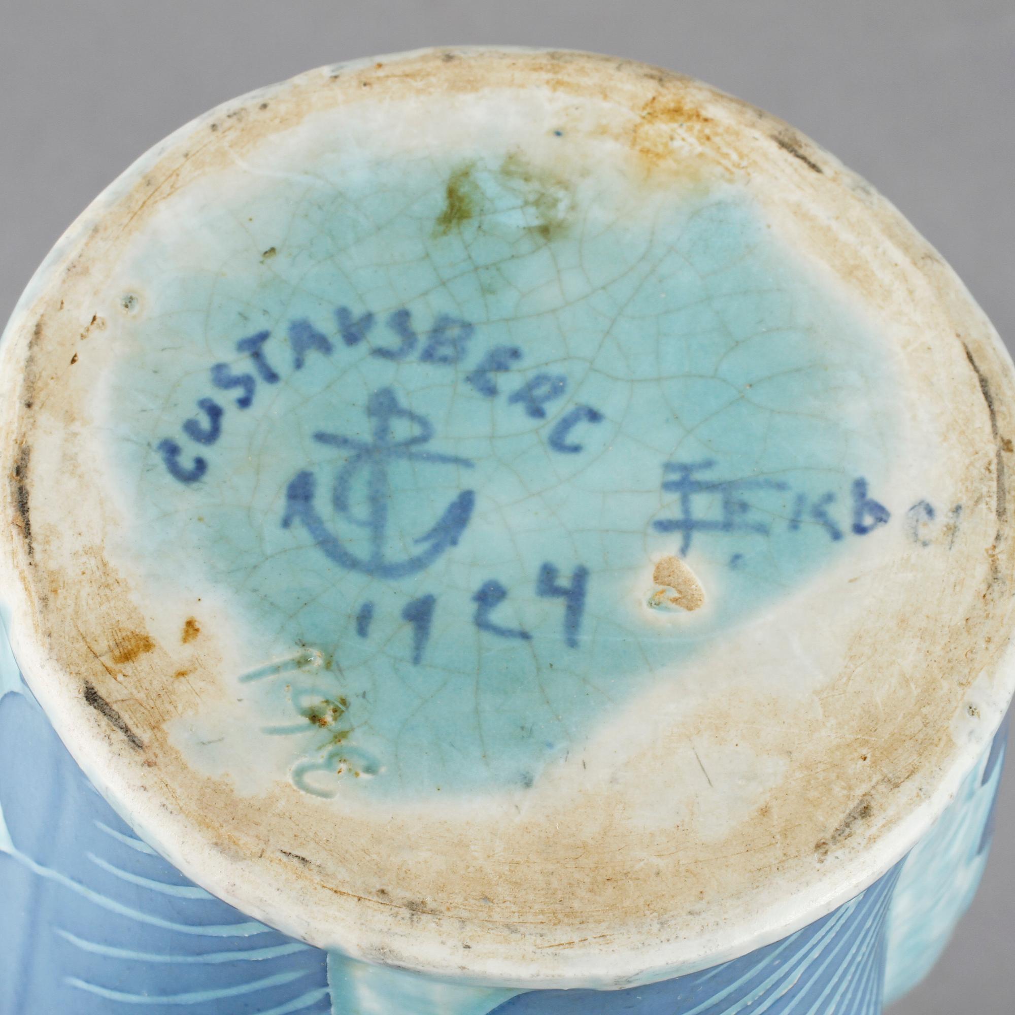 VAS, flintgods, Josef Ekberg, Gustavsberg, Sgrafitto, signerad och daterad 1924.